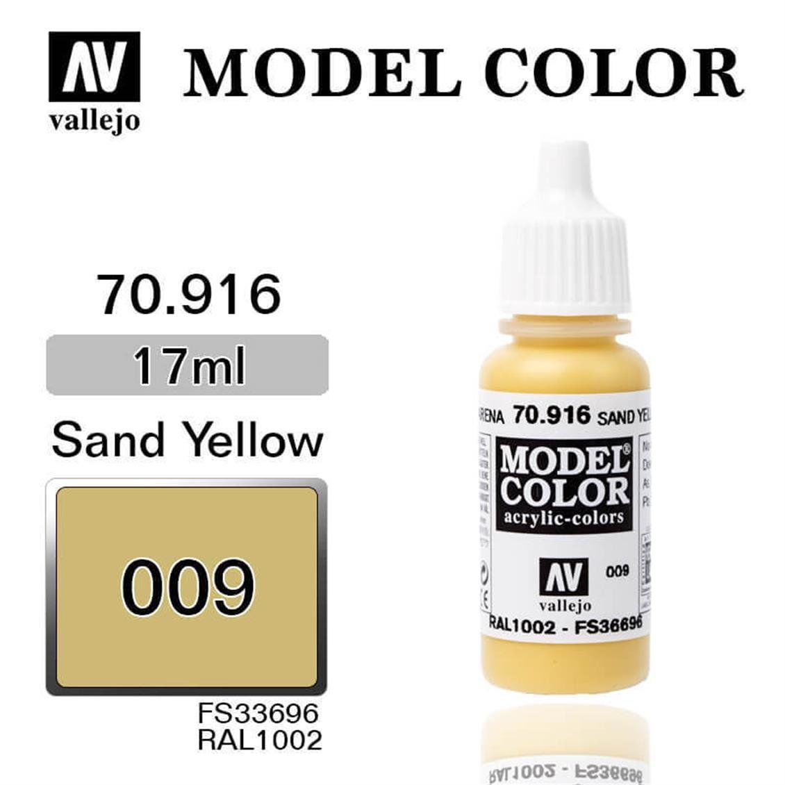 Vallejo 70916 17 ml. (9) Sand Yellow-Matt, Model Color Serisi Model Boyası