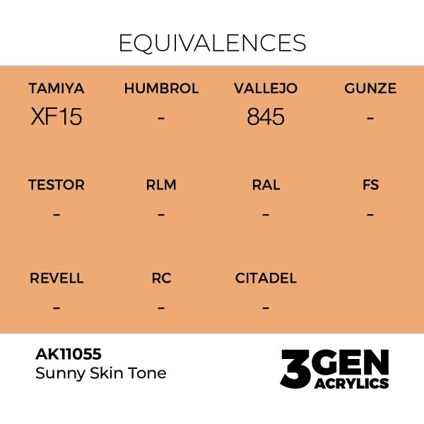 AK 11055 17 ml. Sunny Skin Tone, 3GEN Akrilik Model Boyası
