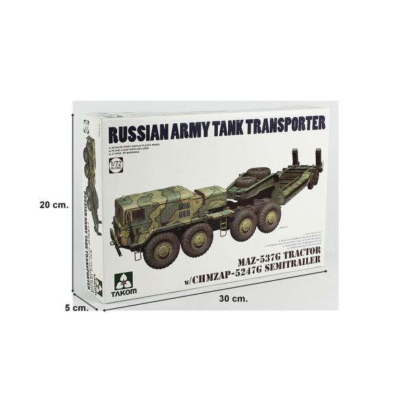 Takom 5004 1/72 Ölçek, MAZ-537G Çekici ve CHMZAP-5247G Römorku, Plastik Model Kiti
