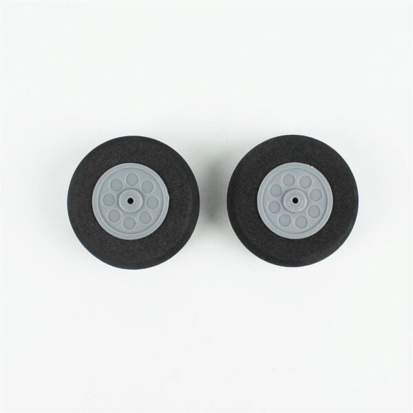 Haoye HY006-00106 Süper Hafif Tekerlek, Sünger Lastikli, Gri Jantlı, Dış Çap 45mm.× Göbek 2mm× Genişlik 18.5mm, 8.3 gr, 2 Adet