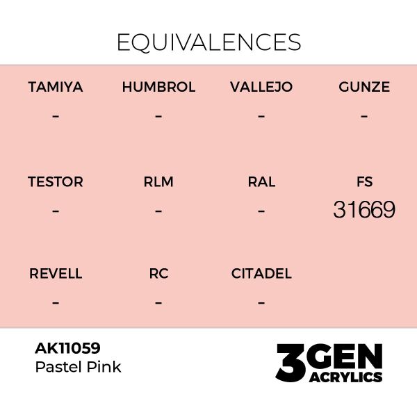 AK 11059 17 ml. Pastel Pink, 3GEN Akrilik Model Boyası