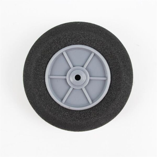 Haoye HY006-00109 Süper Hafif Tekerlek, Sünger Lastikli, Gri Jantlı, Dış Çap 60mm.× Göbek 3mm× Genişlik 18.5mm, 8.5 gr, 2 Adet