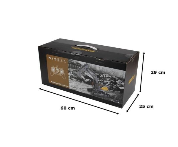 Huina 1592 1/14 Ölçek, Ekskavatör, Metal Kepçeli, 22 Kanal Uzaktan Kumandalı İş Makinası