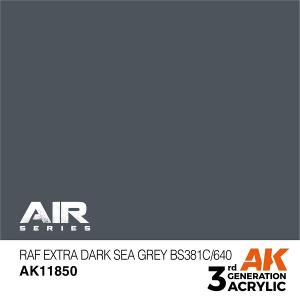 AK 11850 17 ml. RAF Extra Dark Sea Grey BS381C/640, Aircraft Serisi 3GEN Akrilik Model Boyası