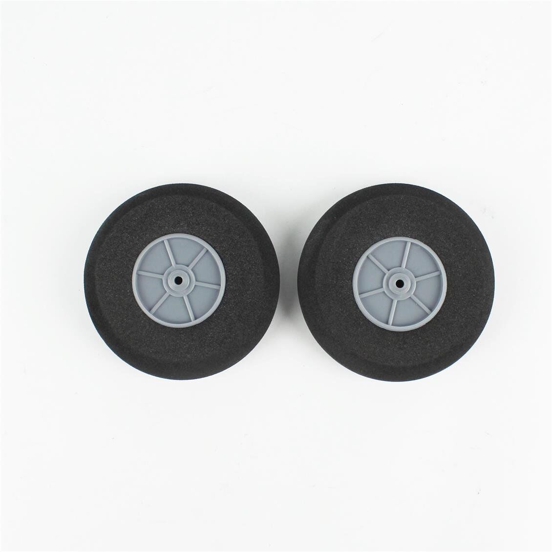 Haoye HY006-00112 Süper Hafif Tekerlek, Sünger Lastikli, Gri Jantlı, Dış Çap 75mm.× Göbek 3mm× Genişlik 20mm, 12.6 gr, 2 Adet