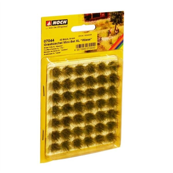 Noch 7044 Çayır Öbekleri, Yeşil-Kahve Tonları, Mini Set XL, 42 adet, 9 mm Diorama Malzemesi