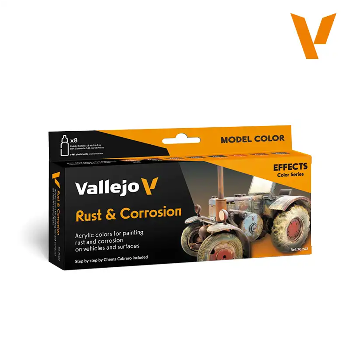 Vallejo 70262 8x18 ml. Rust & Corrossion by Chema Cabrero, Model Color Serisi Model Boyası Seti