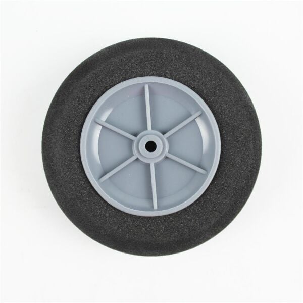 Haoye HY006-00113 Süper Hafif Tekerlek, Sünger Lastikli, Gri Jantlı, Dış Çap 80mm.× Göbek 4mm× Genişlik 24mm, 19.1 gr, 2 Adet