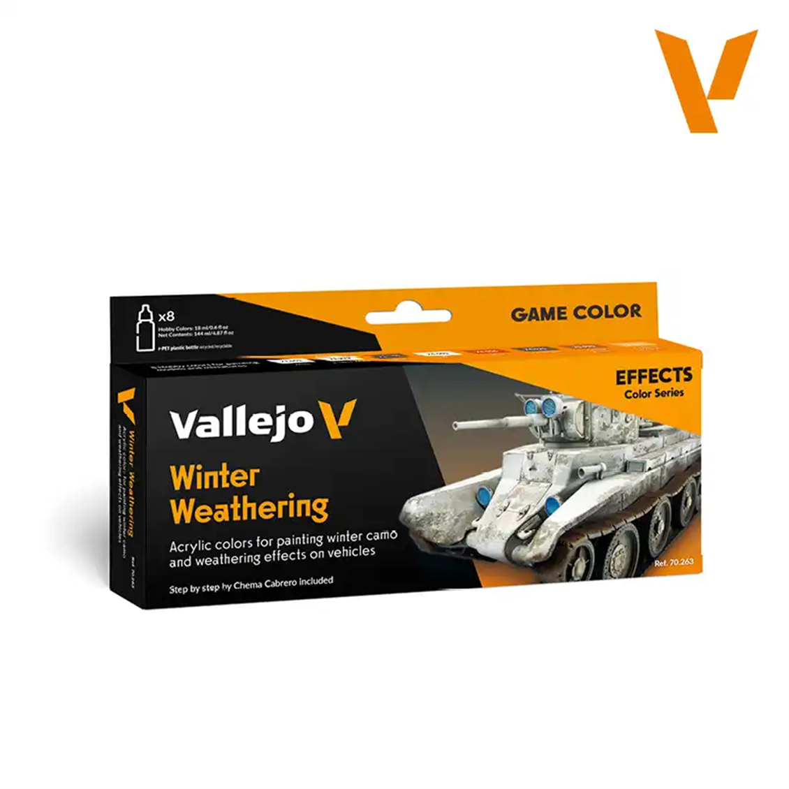 Vallejo 70263 8x18 ml. Winter Weathering by Chema cabrero, Model Color Serisi Model Boyası Seti