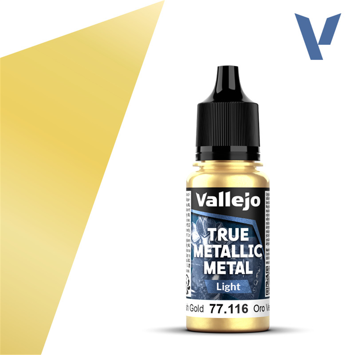 Vallejo 77116 18 ml. Greenish Gold, Light, True Metallic Metal (TMM) Serisi Model Boyası