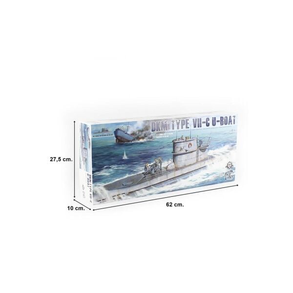 Border BS-001 1/35 Ölçek, DKM Type VII-C U-Boat Güverte Kesiti, Plastik Model Kiti