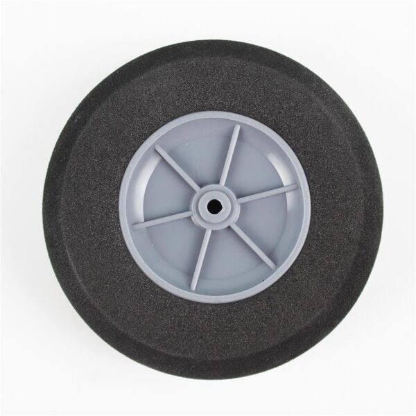 Haoye HY006-00115 Süper Hafif Tekerlek, Sünger Lastikli, Gri Jantlı, Dış Çap 90mm.× Göbek 4mm× Genişlik 30mm, 21.8 gr, 2 Adet