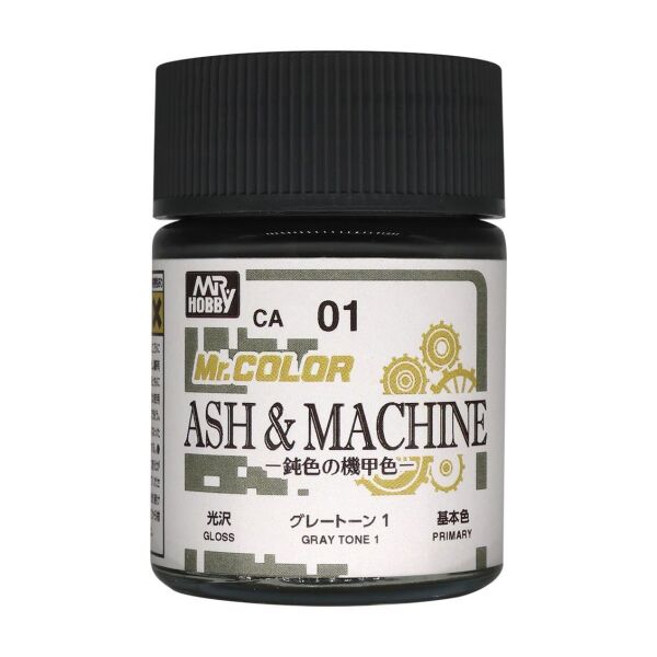 Mr.Hobby CA-01 18 ml. ASH & MACHINE Gray Tone 1, Mr.Color Serisi Model Boyası