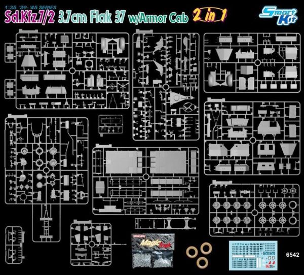 Dragon 6542 1/35 Ölçek, Sd.Kfz.7/2 3.7cm FlaK 37 Uçaksavar Kamyonu Plastik Model Kiti