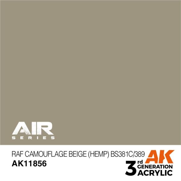 AK 11856 17 ml. RAF Camouflage Beige (Hemp) BS381C/389, Aircraft Serisi 3GEN Akrilik Model Boyası