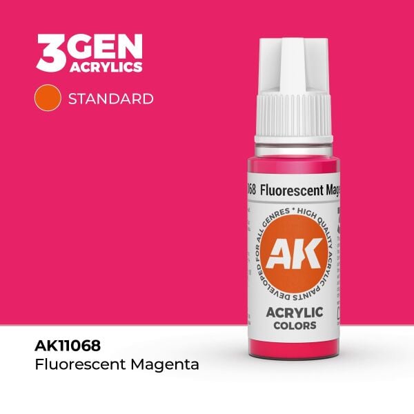 AK 11068 17 ml. Fluorescent Magenta, 3GEN Akrilik Model Boyası