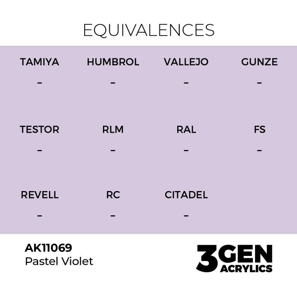 AK 11069 17 ml. Pastel Violet, 3GEN Akrilik Model Boyası