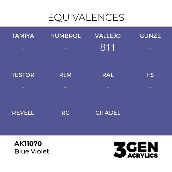 AK 11070 17 ml. Blue Violet, 3GEN Akrilik Model Boyası