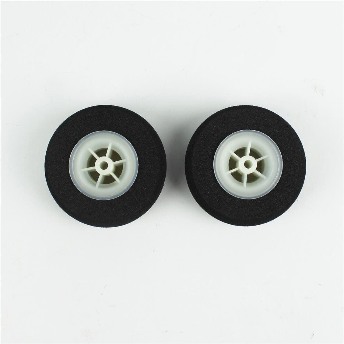 Haoye HY006-00501 Süper Hafif Tekerlek, Sünger Lastikli, Beyaz Jantlı, Dış Çap 50mm.× Göbek 3.5mm× Genişlik 19mm, 2 Adet