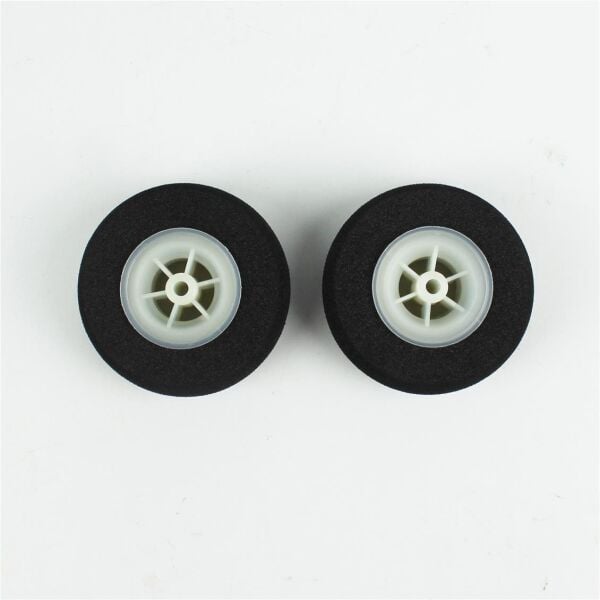 Haoye HY006-00501 Süper Hafif Tekerlek, Sünger Lastikli, Beyaz Jantlı, Dış Çap 50mm.× Göbek 3.5mm× Genişlik 19mm, 2 Adet