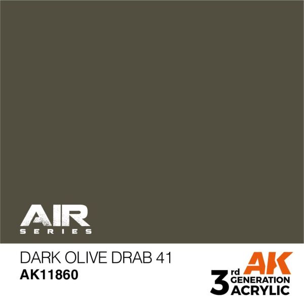 AK 11860 17 ml. Dark Olive Drab 41, Aircraft Serisi 3GEN Akrilik Model Boyası
