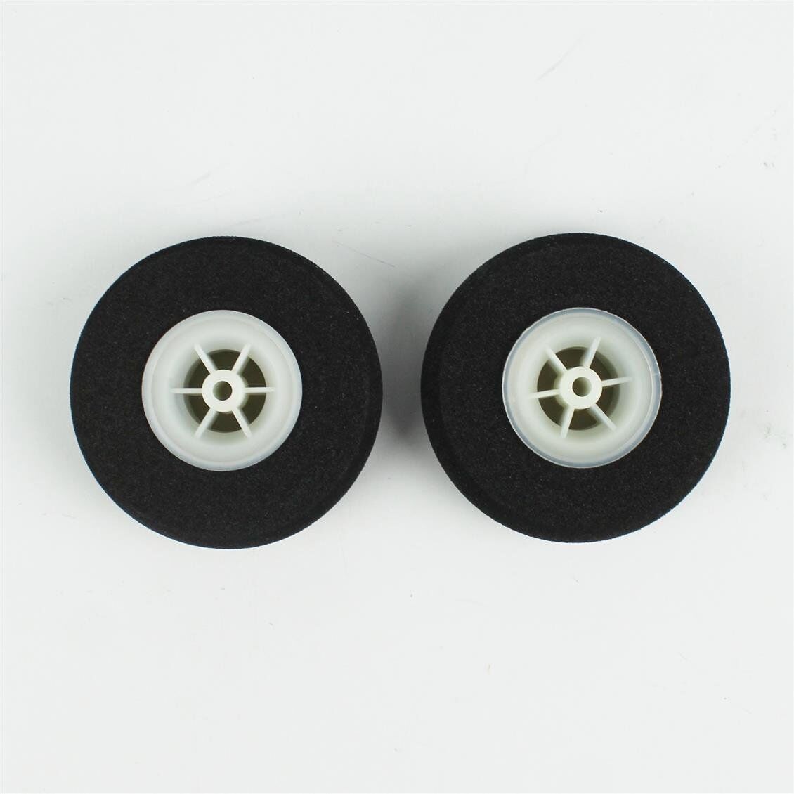 Haoye HY006-00502 Süper Hafif Tekerlek, Sünger Lastikli, Beyaz Jantlı, Dış Çap 55mm.× Göbek 3.5mm× Genişlik 19mm, 2 Adet