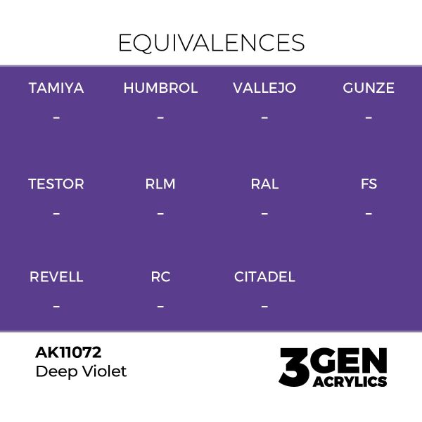 AK 11072 17 ml. Deep Violet, 3GEN Akrilik Model Boyası