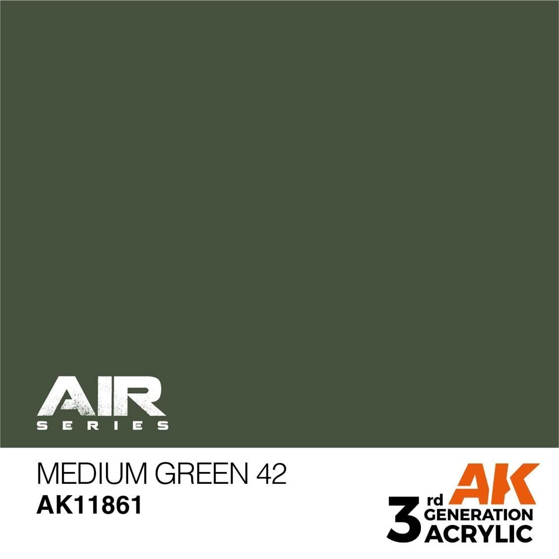 AK 11861 17 ml. Medium Green 42, Aircraft Serisi 3GEN Akrilik Model Boyası