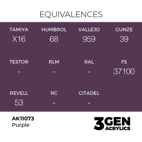 AK 11073 17 ml. Purple, 3GEN Akrilik Model Boyası