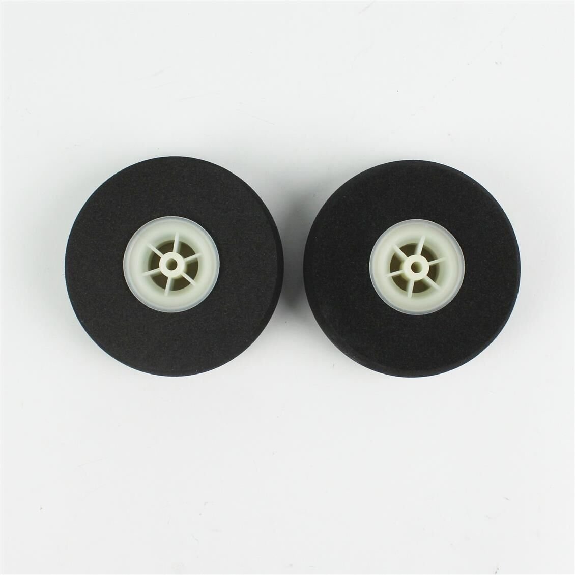 Haoye HY006-00504 Süper Hafif Tekerlek, Sünger Lastikli, Beyaz Jantlı, Dış Çap 65mm.× Göbek 3.5mm× Genişlik 19mm, 2 Adet