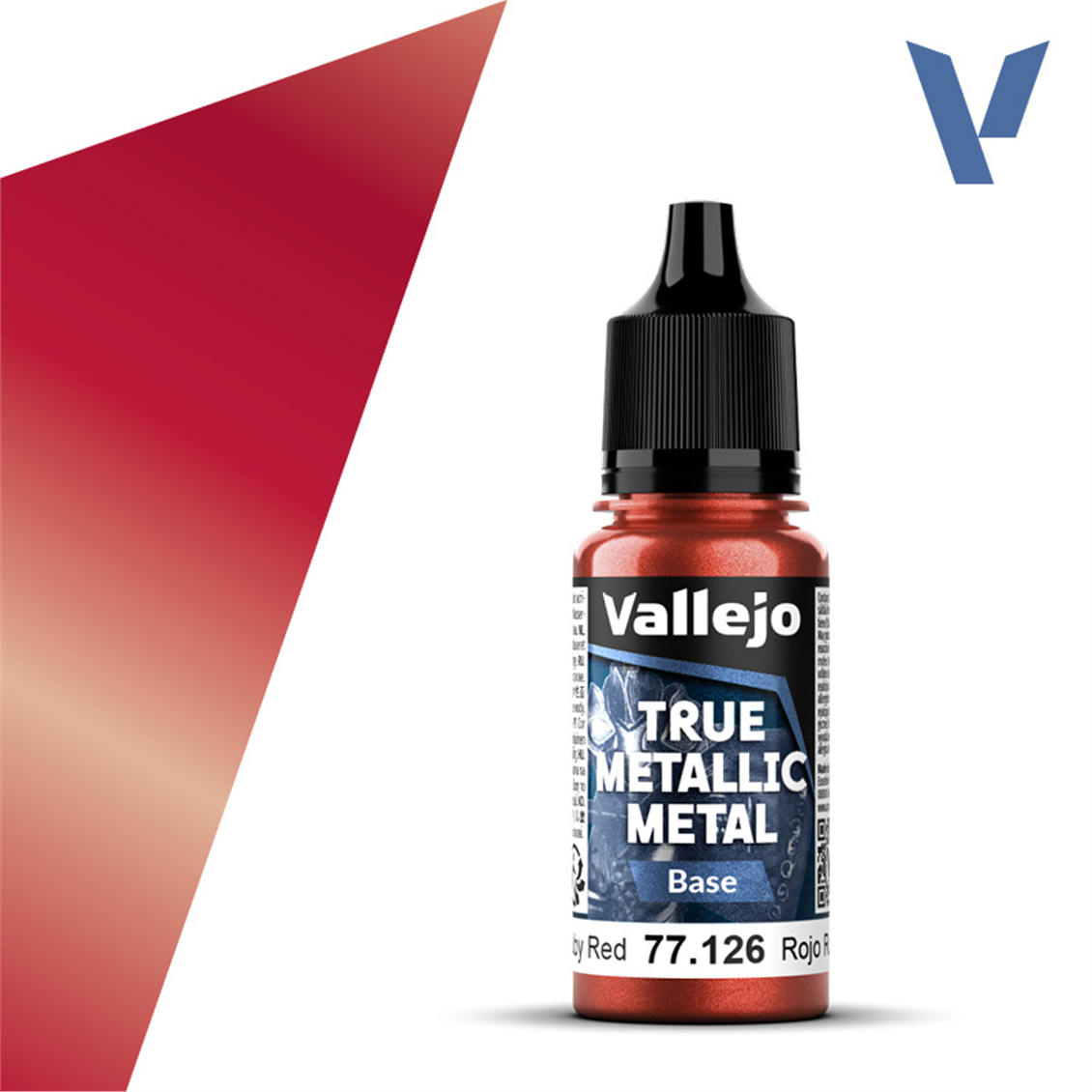 Vallejo 77126 18 ml. Ruby Red, Base, True Metallic Metal (TMM) Serisi Model Boyası