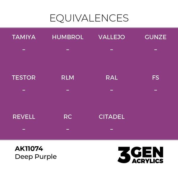 AK 11074 17 ml. Deep Purple, 3GEN Akrilik Model Boyası