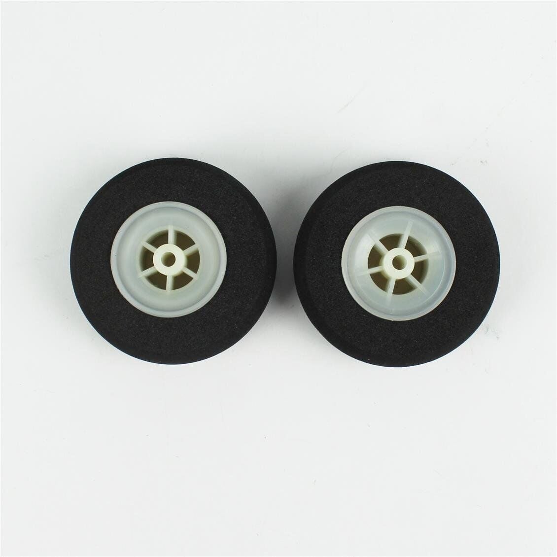 Haoye HY006-00505 Süper Hafif Tekerlek, Sünger Lastikli, Beyaz Jantlı, Dış Çap 60mm.× Göbek 4mm× Genişlik 21mm, 2 Adet