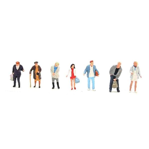 Preiser 10400 1/87 Ölçek, Ayaktaki Otobüs Yolcusular, Boyanmış Plastik Figürleri, 6 Adet