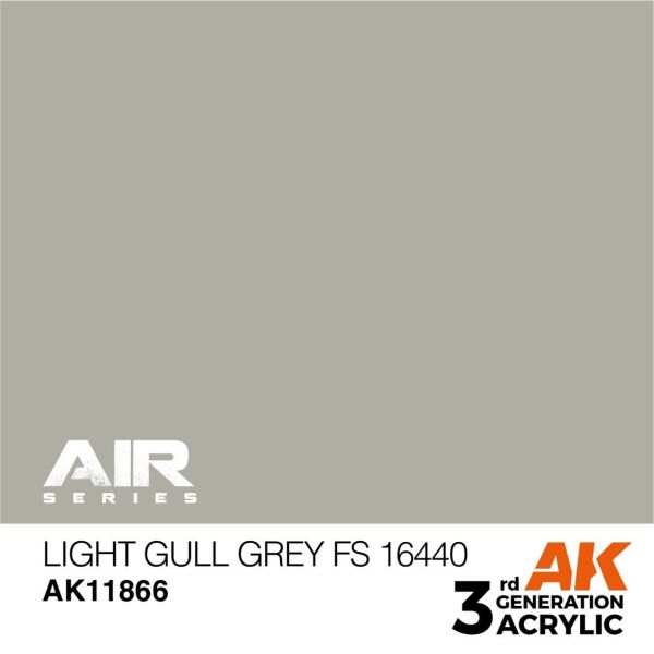 AK 11866 17 ml. Light Gull Grey FS 16440, Aircraft Serisi 3GEN Akrilik Model Boyası