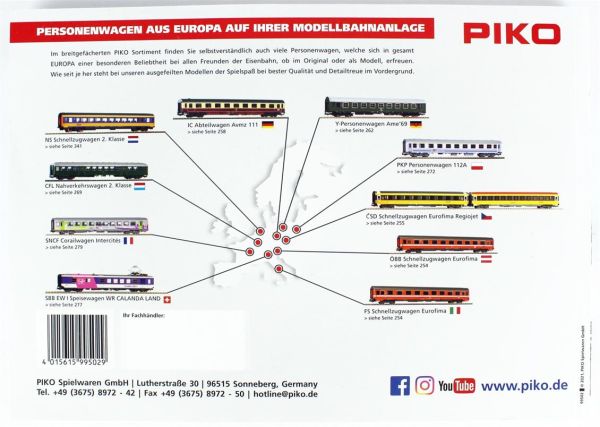 Piko 99502 1/87 Ölçek, H0 Ürün Katalogu 2022, Almanca