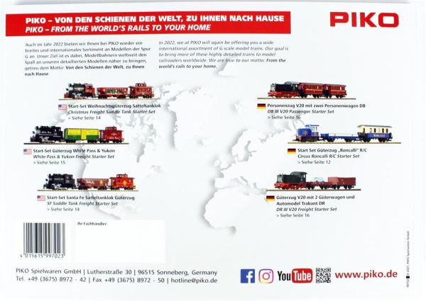 Piko 99702 1/22,5 Ölçek, G Ürün Katalogu 2022, İngilizce