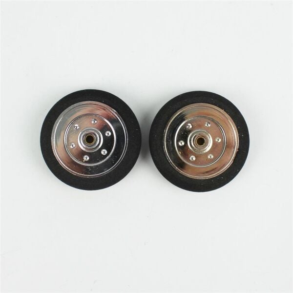 Haoye HY006-03103 Süper Hafif Tekerlek, Sünger Lastikli, Elektroliz Jantlı, Dış Çap 40mm.× Göbek 3mm.× Genişlik 9mm, 2 Adet