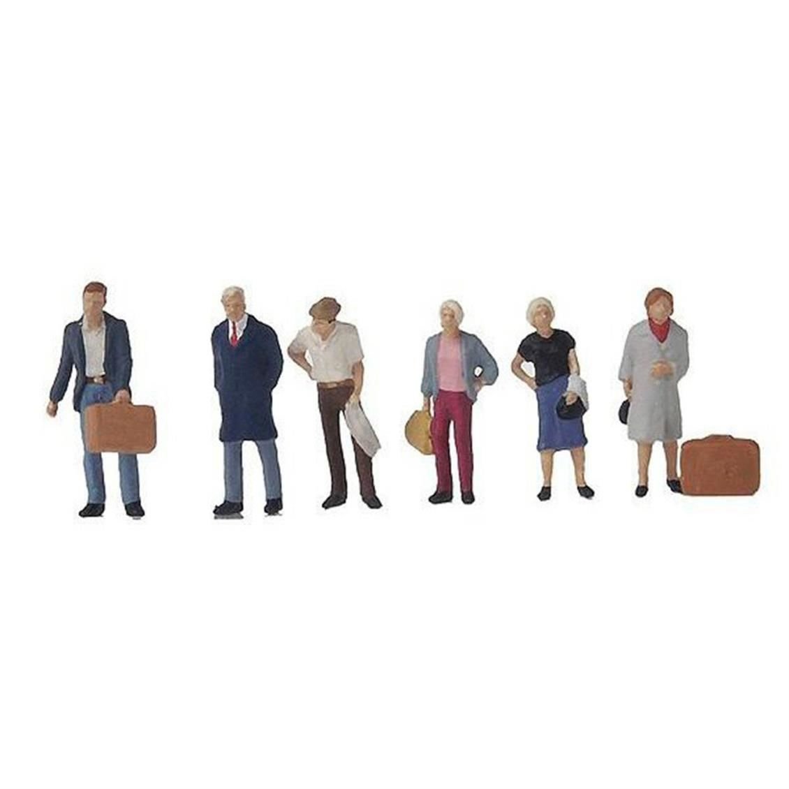 Preiser 10504 1/87 Ölçek, Oturan Yolcular, Boyanmış Plastik Figürleri, 6 Adet
