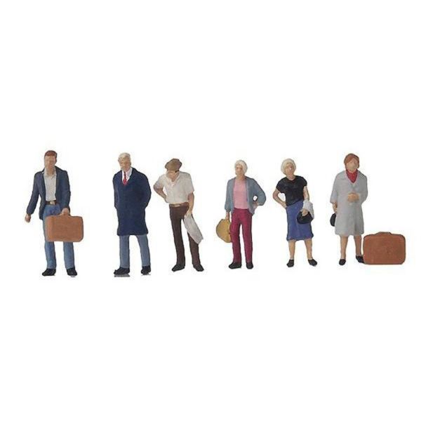 Preiser 10504 1/87 Ölçek, Oturan Yolcular, Boyanmış Plastik Figürleri, 6 Adet