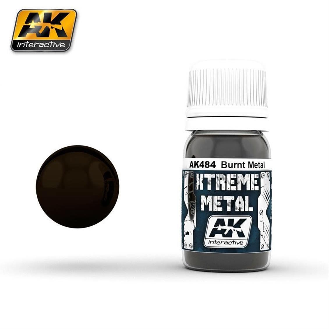AK Interactive 484 30 ml. Yanmış Metal Rengi, Xtreme Metal Serisi Model Boyası