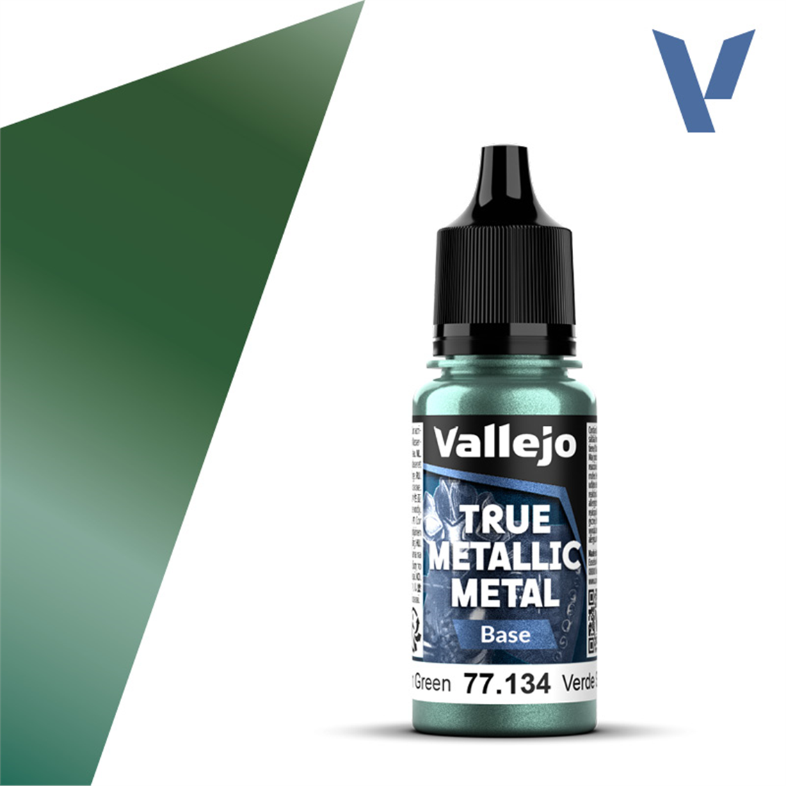 Vallejo 77134 18 ml. Dusken Green, Base, True Metallic Metal (TMM) Serisi Model Boyası