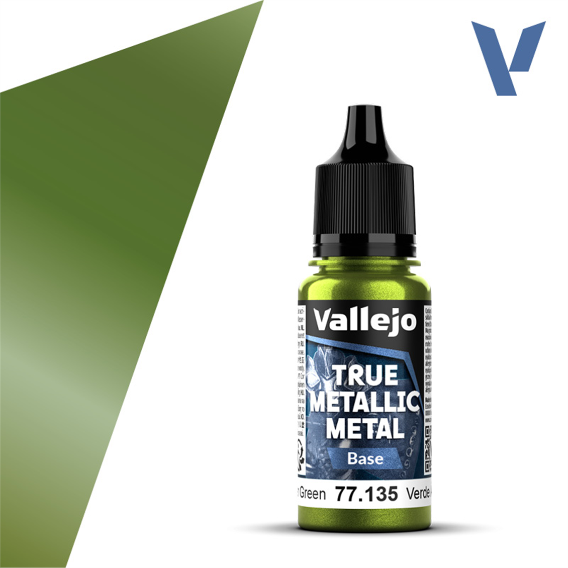 Vallejo 77135 18 ml. Amber Green, Base, True Metallic Metal (TMM) Serisi Model Boyası