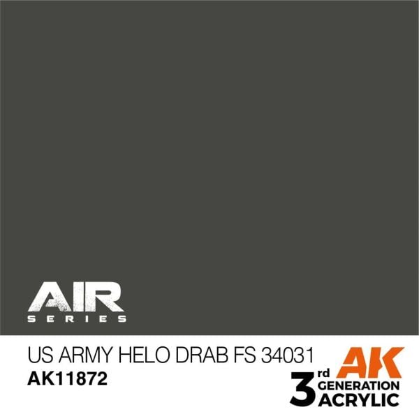 AK 11872 17 ml. US Army Helo Drab FS 34031, Aircraft Serisi 3GEN Akrilik Model Boyası