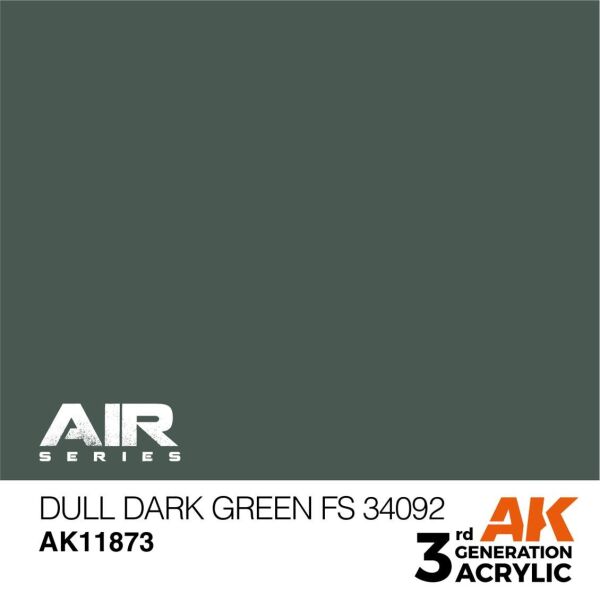 AK 11873 17 ml. Dull Dark Green FS 34092, Aircraft Serisi 3GEN Akrilik Model Boyası