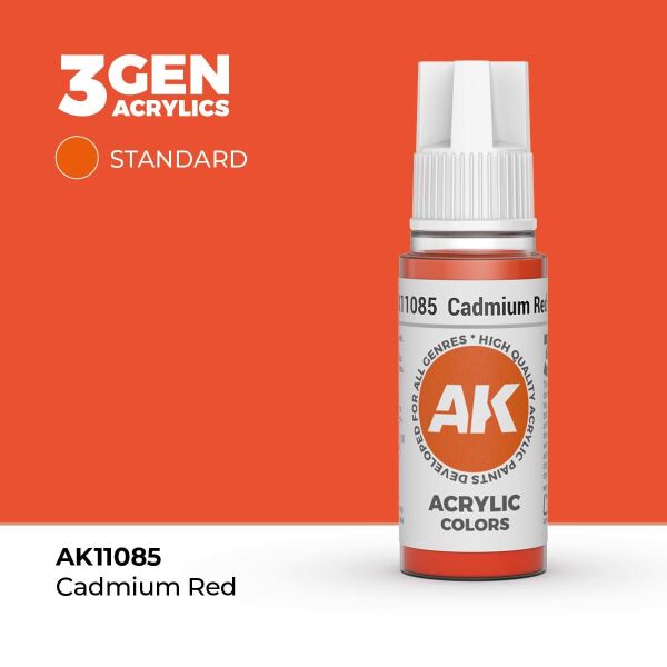 AK 11085 17 ml. Cadmium Red, 3GEN Akrilik Model Boyası