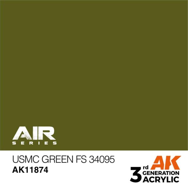 AK 11874 17 ml. USMC Green FS 34095, Aircraft Serisi 3GEN Akrilik Model Boyası