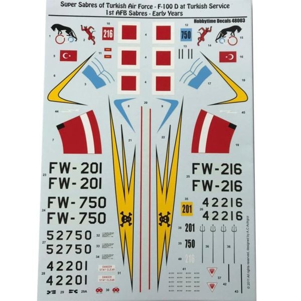 Microscale 48003 1/48 Ölçek, Decal-F 100 D At Turkish Servıce