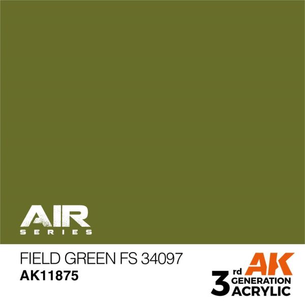 AK 11875 17 ml. Field Green FS 34097, Aircraft Serisi 3GEN Akrilik Model Boyası