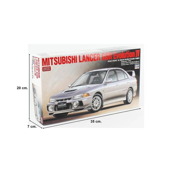Hasegawa 20726 1/24 Ölçek, Mitsubishi Lancer GSR Evolution IV, Otomobil Plastik Model Kiti
